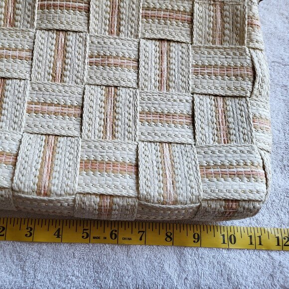 Vintage ITALIAN BAG Woven Straw Tote Made In Italy Purse Handbag GUC SEE PICS - Picture 9 of 10